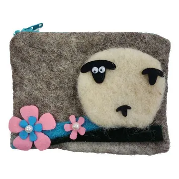 Felt sheep pouch, grey