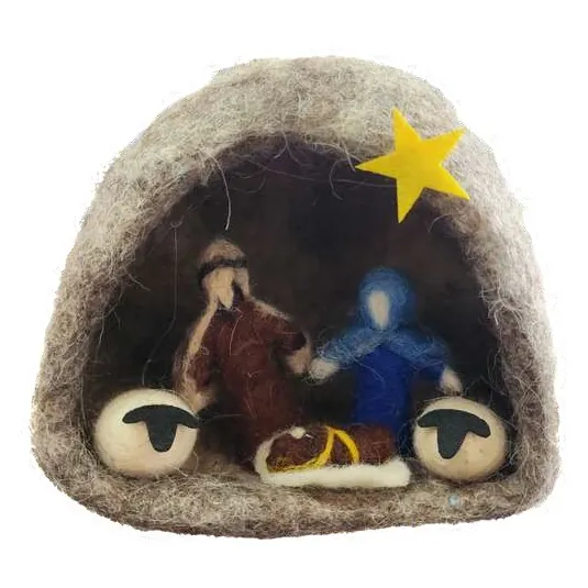 Felt nativity cave