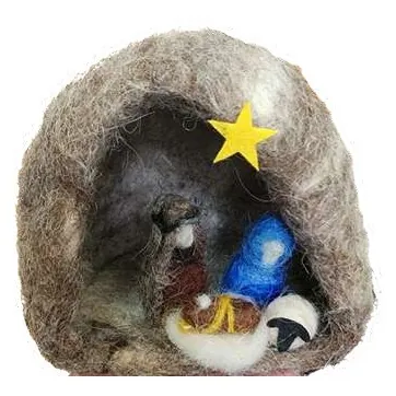 Felt nativity cave, small