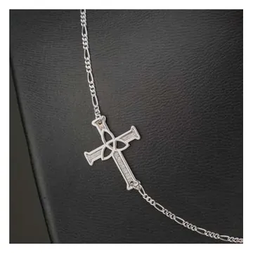 Trinity cross necklace, silver