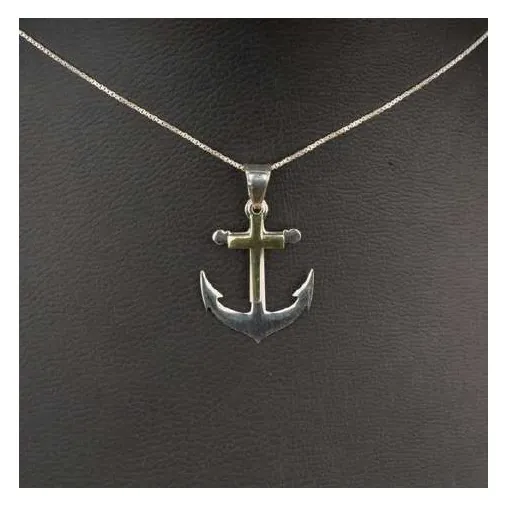 Anchor pendant, silver