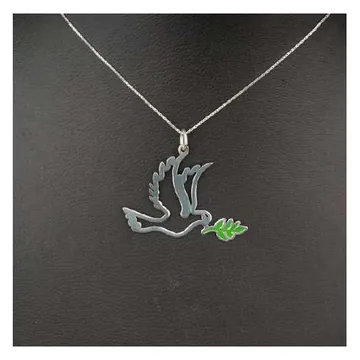 Peace dove pendant, silver