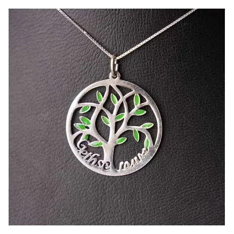 Gethsemane olive tree pendant, silver
