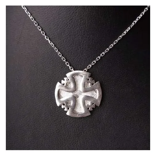 Jerusalem cross pendant, silver