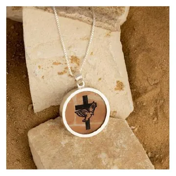 Jerusalem stone pendant, cross