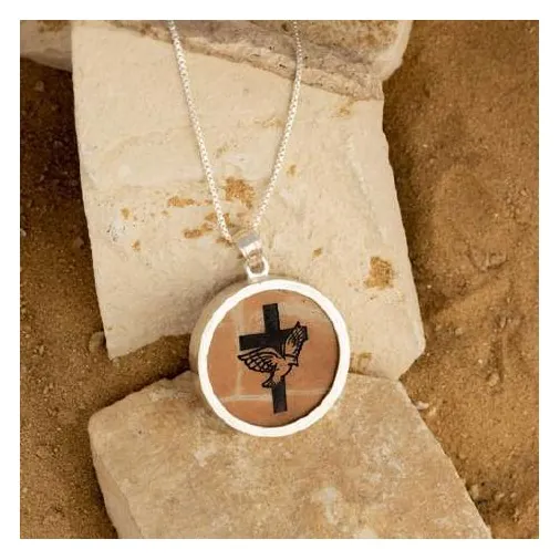 Jerusalem stone pendant, cross