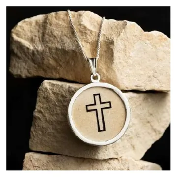 Jerusalem stone pendant, Latin cross