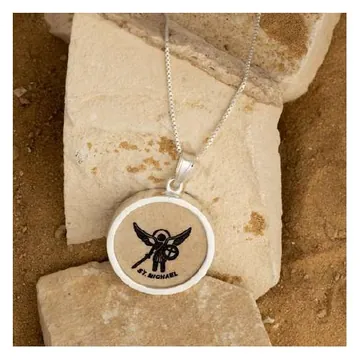 Jerusalem stone pendant, angel