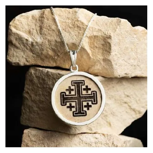 Jerusalem stone pendant, Jerusalem cross