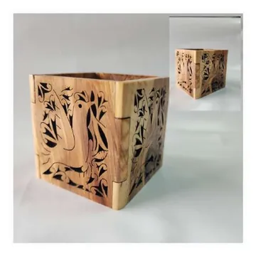Tea light holder, dove pattern
