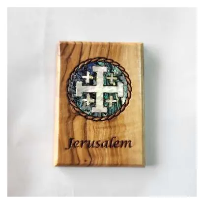 Jerusalem magnet with mother-of-pearl Jerusalem cross