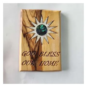 God Bless Our Home magnet with shell sun