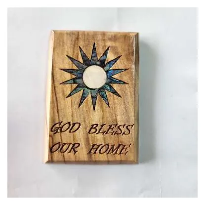 God Bless Our Home magnet with sun