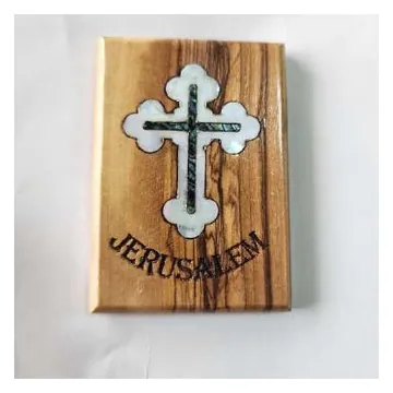 Jerusalem magnet with mother-of-pearl cross