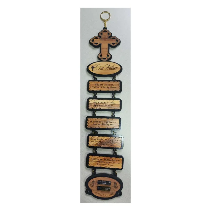 Hanging home blessing with cross