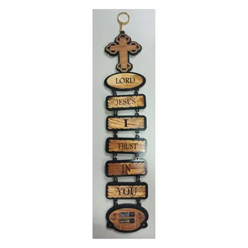 Hanging home blessing with cross
