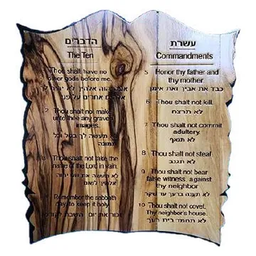 Ten Commandments scroll plaque