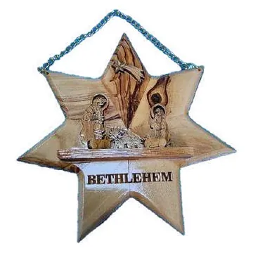 Bethlehem star with nativity, hanging