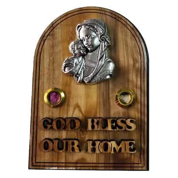 God Bless Our Home plaque with Mary and Child