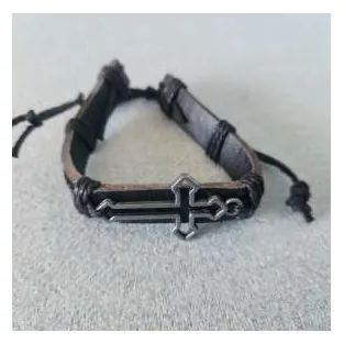 Cord bracelet with cross