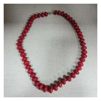 Red round bead necklace