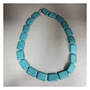 Turquoise-colour bead necklace
