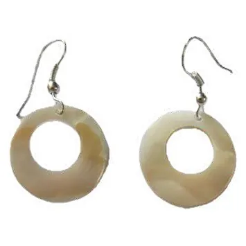 Mother-of-pearl ring earrings