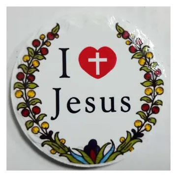 I Love Jesus round magnet