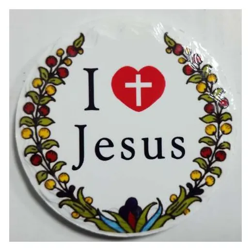 I Love Jesus round magnet