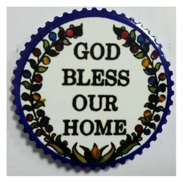 God Bless Our Home round magnet