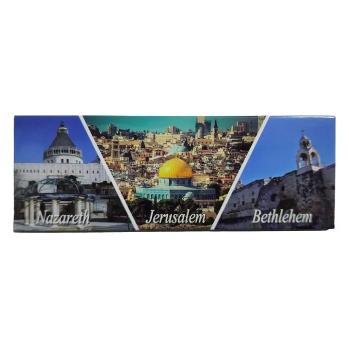 Nazareth, Jerusalem and Bethlehem panorama magnet