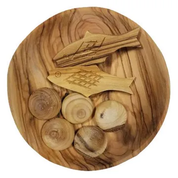 Round olivewood tray